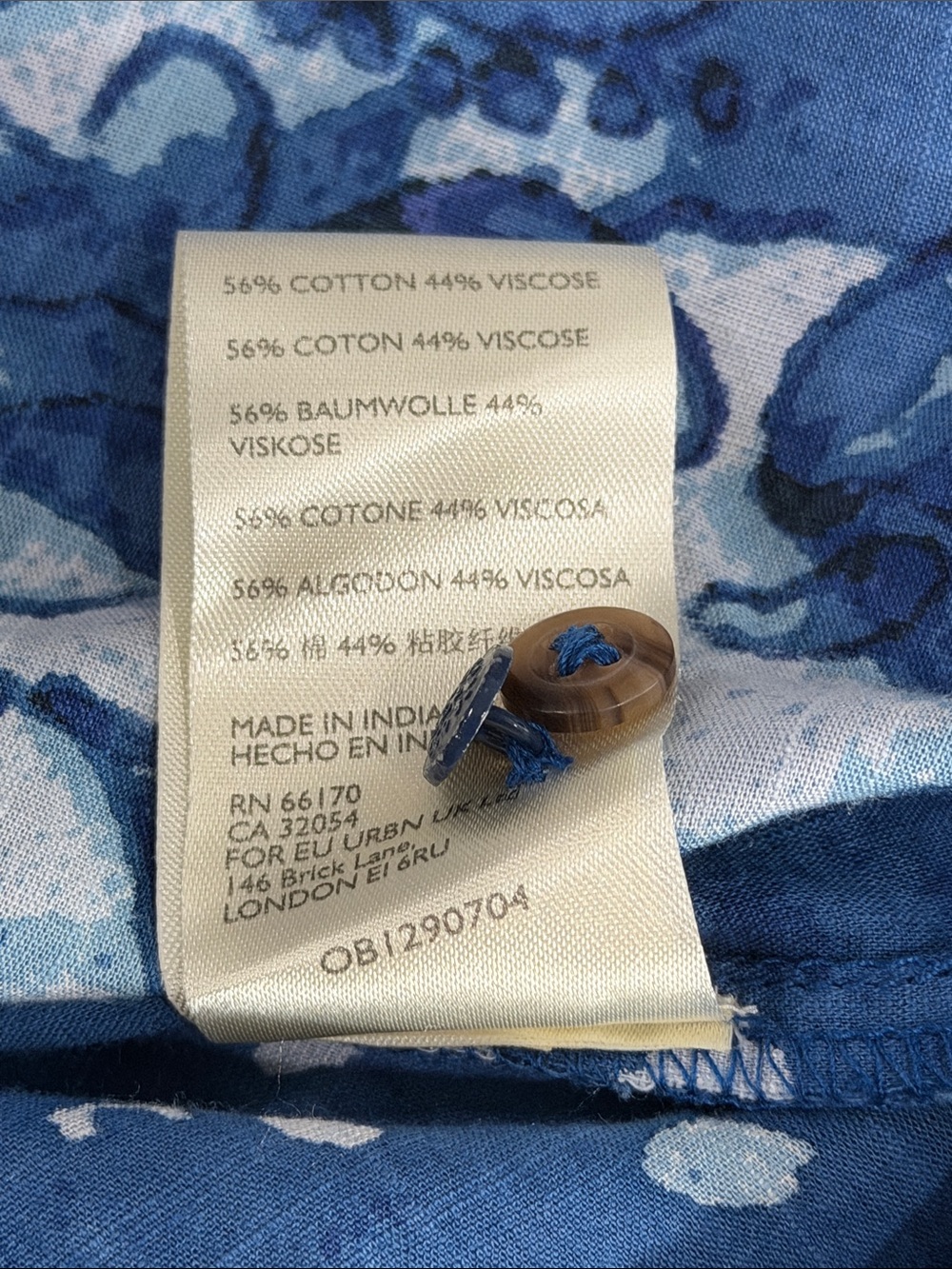 Anthropologie Pilcro The Tavi Ruffled Button Down Blouse Top Blue White Size XL - Picture 9 of 10